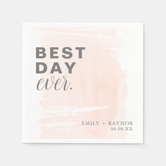 ピンク最高の赤面の日結婚毎 スタンダードカクテルナプキン (正面)