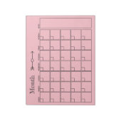 ピンク月次プランナー ノートパッド (回転)