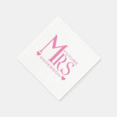 ピンク未来ミセス婚約パーティブライダルシャワー スタンダードカクテルナプキン (角)