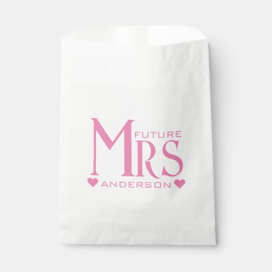 ピンク未来ミセス婚約パーティブライダルシャワー フェイバーバッグ (正面)