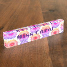 ピンク机用ネームプレート