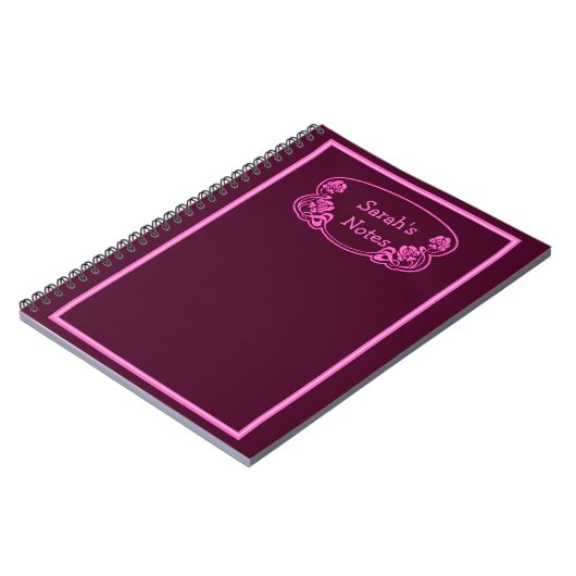 ピンク枠の華美銘板 ノートブック (左側)
