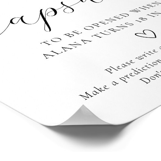 ピンク柑橘系花タイムカプセルサイン ポスター (角)