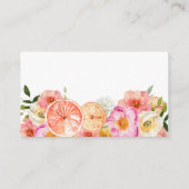 ピンク柑橘系花ベビー予測カード エンクロージャーカード (裏面)