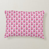 ピンク格言ハートウッドランドスカンジナビアかわいい アクセントクッション (裏面)