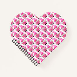 ピンク格言ハートウッドランドスカンジナビアかわいい ノートブック