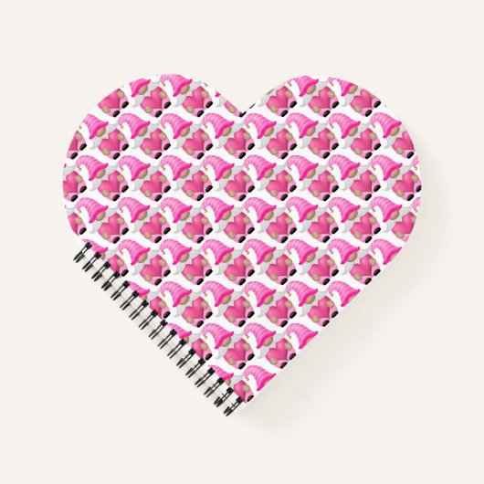 ピンク格言ハートウッドランドスカンジナビアかわいい ノートブック (正面)