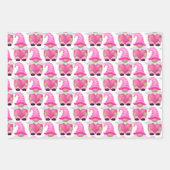 ピンク格言ハートウッドランドスカンジナビアかわいい ラッピングペーパーシート (正面)