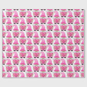 ピンク格言ハートウッドランドスカンジナビアかわいい ラッピングペーパー (フラット)
