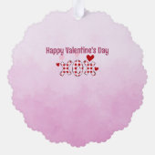 ピンク格言バレンタインカップルフラット オーナメントカード (裏面)