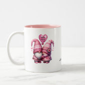 ピンク格言バレンタインカップル ツートーンマグカップ (左)
