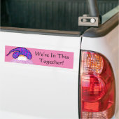 ピンク格言顔とマスク：この中で バンパーステッカー (トラック上)