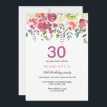 ピンク桃の花30th誕生日パーティの招待状 招待状<br><div class="desc">ピンクの桃の花30th誕生日パーティの招待状穏やかな手の色彩の鮮やか手の色のフローラマッチングコレクションのニッチとネスト店。ピンクの桃の花牡丹バラ水彩クリップアートホワイトアジサイあなたの誕生日パーティーに最適</div>