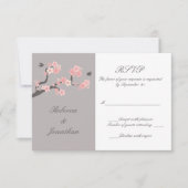 ピンク桜か灰色RSVP 出欠カード (正面)