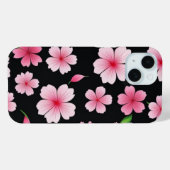 ピンク桜さくらんぼブロッサムオンブラックバックグラウンド Case-Mate iPhoneケース (裏面 (横))