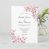 ピンク桜さくらんぼブロッサムフローラエレガントな結婚式 招待状 (スタンド正面)
