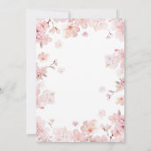 ピンク桜さくらんぼブロッサムベビーイン開花 招待状 (裏面)