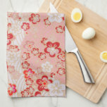 ピンク桜の花のパタ日本のーン キッチンタオル<br><div class="desc">ピンク桜の花のパタ日本のーン</div>