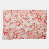 ピンク桜の花のパタ日本のーン キッチンタオル (横)