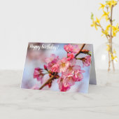 ピンク桜の花の優れた美しい春 カード (黄色い花)