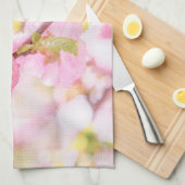 ピンク桜の花 – 日本のさくらんぼの花 キッチンタオル (四つ折り)