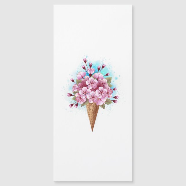 ピンク桜アイスクリームワッフルコーン (正面)
