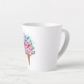 ピンク桜アイスクリームワッフルコーン カフェラテマグ (右アングル)