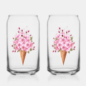 ピンク桜アイスクリームワッフルコーン ガラス缶 (裏面)