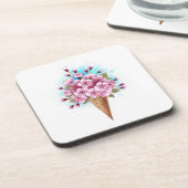 ピンク桜アイスクリームワッフルコーン コースター (左側)