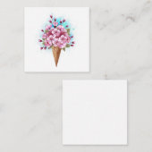 ピンク桜アイスクリームワッフルコーン ノートカード (正面/裏面)