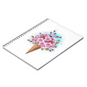 ピンク桜アイスクリームワッフルコーン ノートブック (左側)