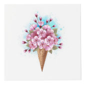 ピンク桜アイスクリームワッフルコーン フォトキューブ (正面)