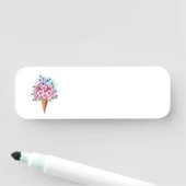ピンク桜アイスクリームワッフルコーン 名札 (インサイチュ)