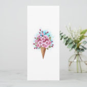 ピンク桜アイスクリームワッフルコーン 招待状 (スタンド正面)