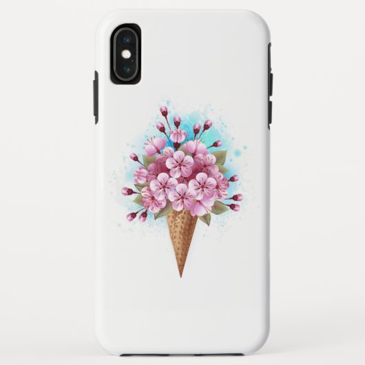 ピンク桜アイスクリームワッフルコーン Case-Mate iPhoneケース (裏面)