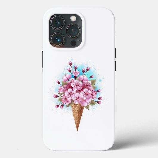 ピンク桜アイスクリームワッフルコーン Case-Mate iPhoneケース (裏面)