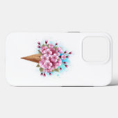 ピンク桜アイスクリームワッフルコーン Case-Mate iPhoneケース (裏面 (横))