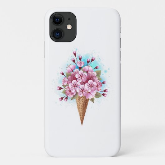 ピンク桜アイスクリームワッフルコーン Case-Mate iPhoneケース (裏面)
