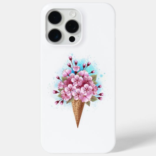 ピンク桜アイスクリームワッフルコーン Case-Mate iPhoneケース (裏面)
