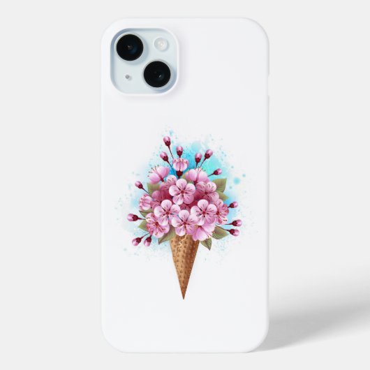 ピンク桜アイスクリームワッフルコーン Case-Mate iPhoneケース (裏面)