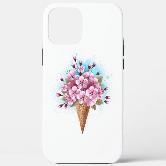 ピンク桜アイスクリームワッフルコーン Case-Mate iPhoneケース (裏面)