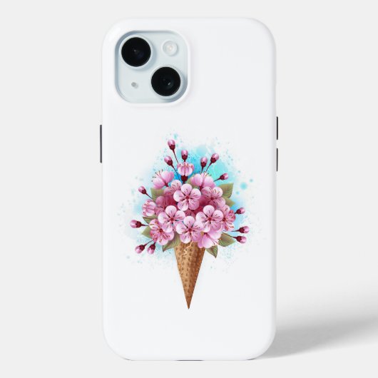 ピンク桜アイスクリームワッフルコーン Case-Mate iPhoneケース (裏面)