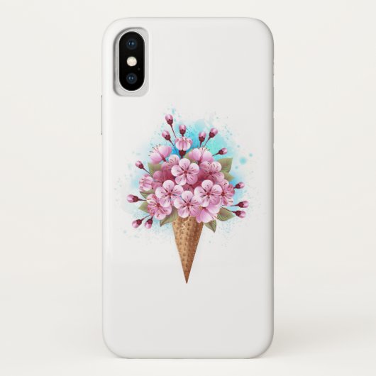 ピンク桜アイスクリームワッフルコーン Case-Mate iPhoneケース (裏面)
