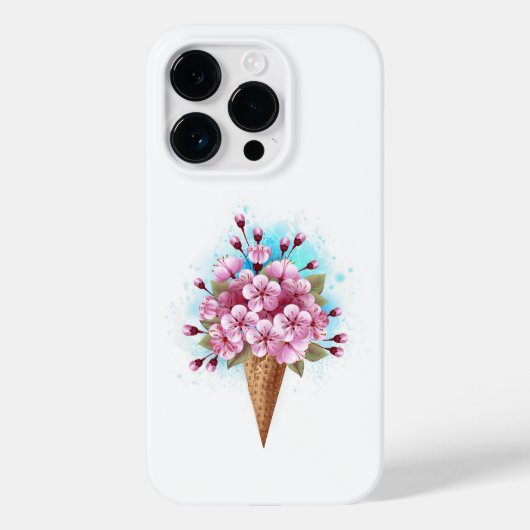 ピンク桜アイスクリームワッフルコーン Case-Mate iPhoneケース (裏面)