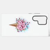 ピンク桜アイスクリームワッフルコーン SAMSUNG GALAXYケース (裏面横)