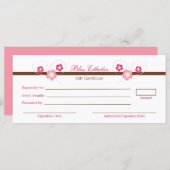 ピンク桜ギフト証明書テンプレート (正面/裏面)