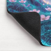 ピンク桜コズミックネオンビベス マウスパッド (コーナー)