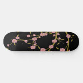 ピンク桜ゴールドブラック和風スクリーン スケートボード (横)