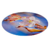 ピンク桜フラワーブルースカイ カッティングボード (角)