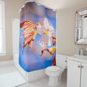 ピンク桜フラワーブルースカイ シャワーカーテン (インサイチュ)